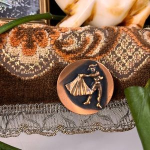 Vintage Copper Bull Fighter Matador Brooch Pin-Dr1